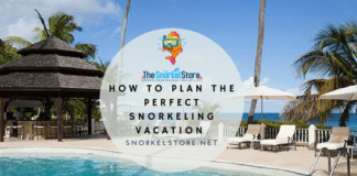 Blog title cover for snorkeling vacations of a pool and beach hut